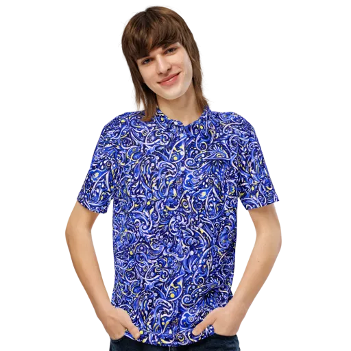 Cobalt Rapture on a Men's Slim Fit Polo Shirt