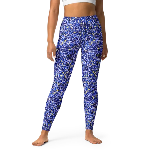 Cobalt Rapture on a Yoga Leggings