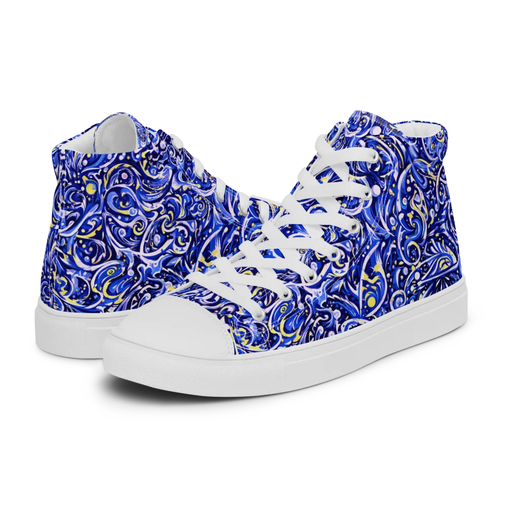 Cobalt Rapture on Women's High Top Canvas Shoes — Left