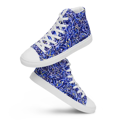 Cobalt Rapture on a Women's High Top Canvas Shoes