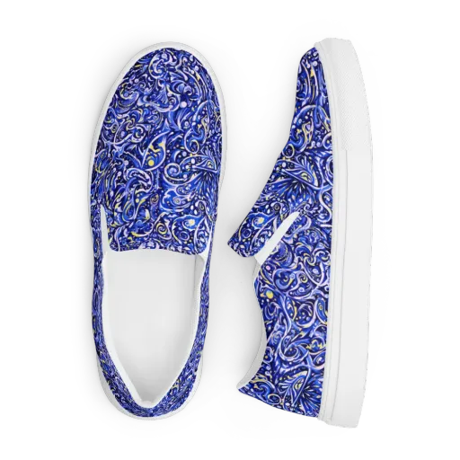 Cobalt Rapture on a Men's Slip-On Canvas Shoes