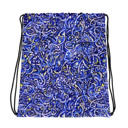 Cobalt Rapture on a Drawstring Bag