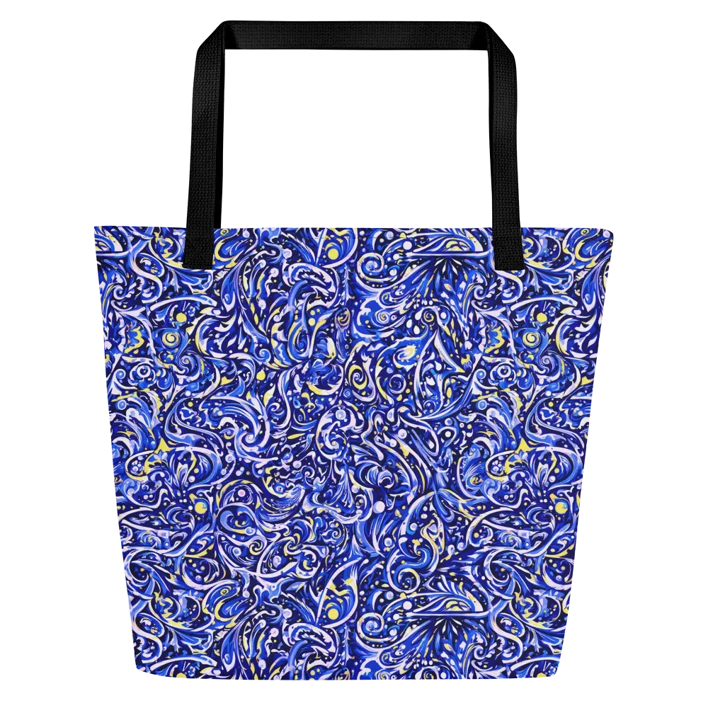 Cobalt Rapture on Large Tote Bag W/ Pocket — Front