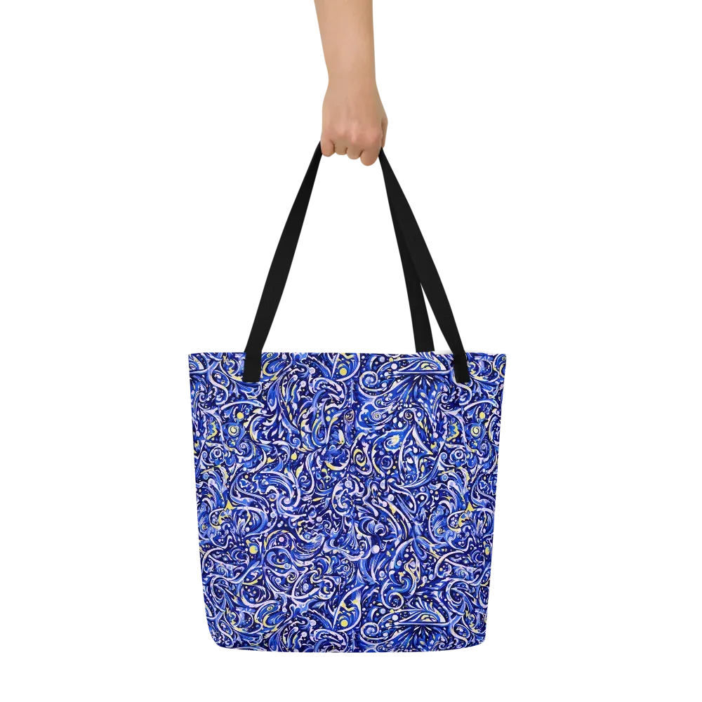 Cobalt Rapture on Large Tote Bag W/ Pocket — Front