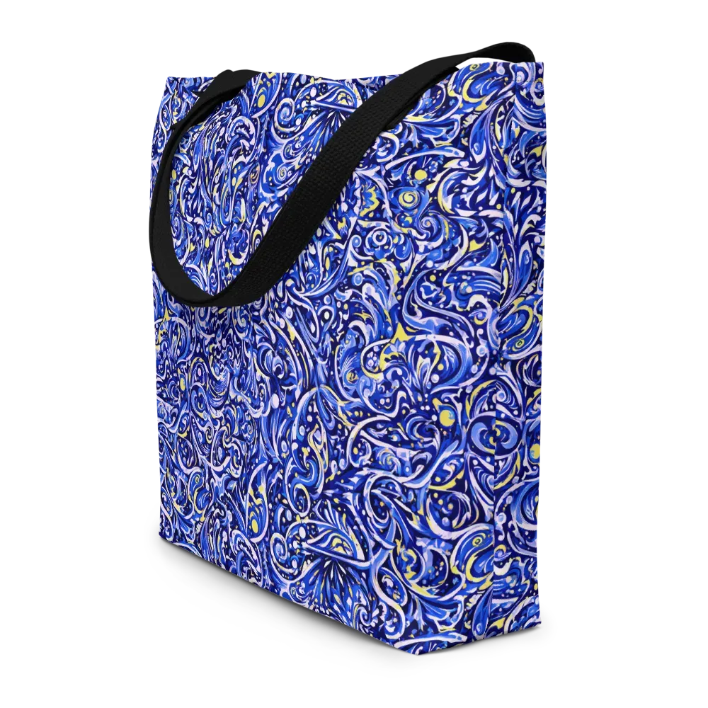 Cobalt Rapture on Large Tote Bag W/ Pocket — Front
