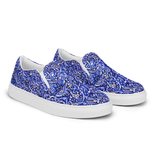 Cobalt Rapture on a Women's Slip-On Canvas Shoes