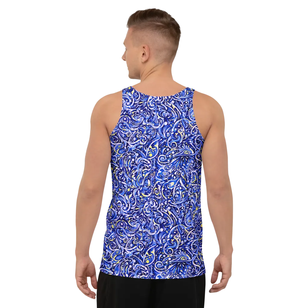 Cobalt Rapture on Men's Tank Top — Back