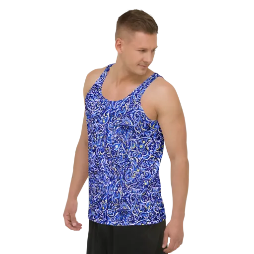 Cobalt Rapture on a Men's Tank Top