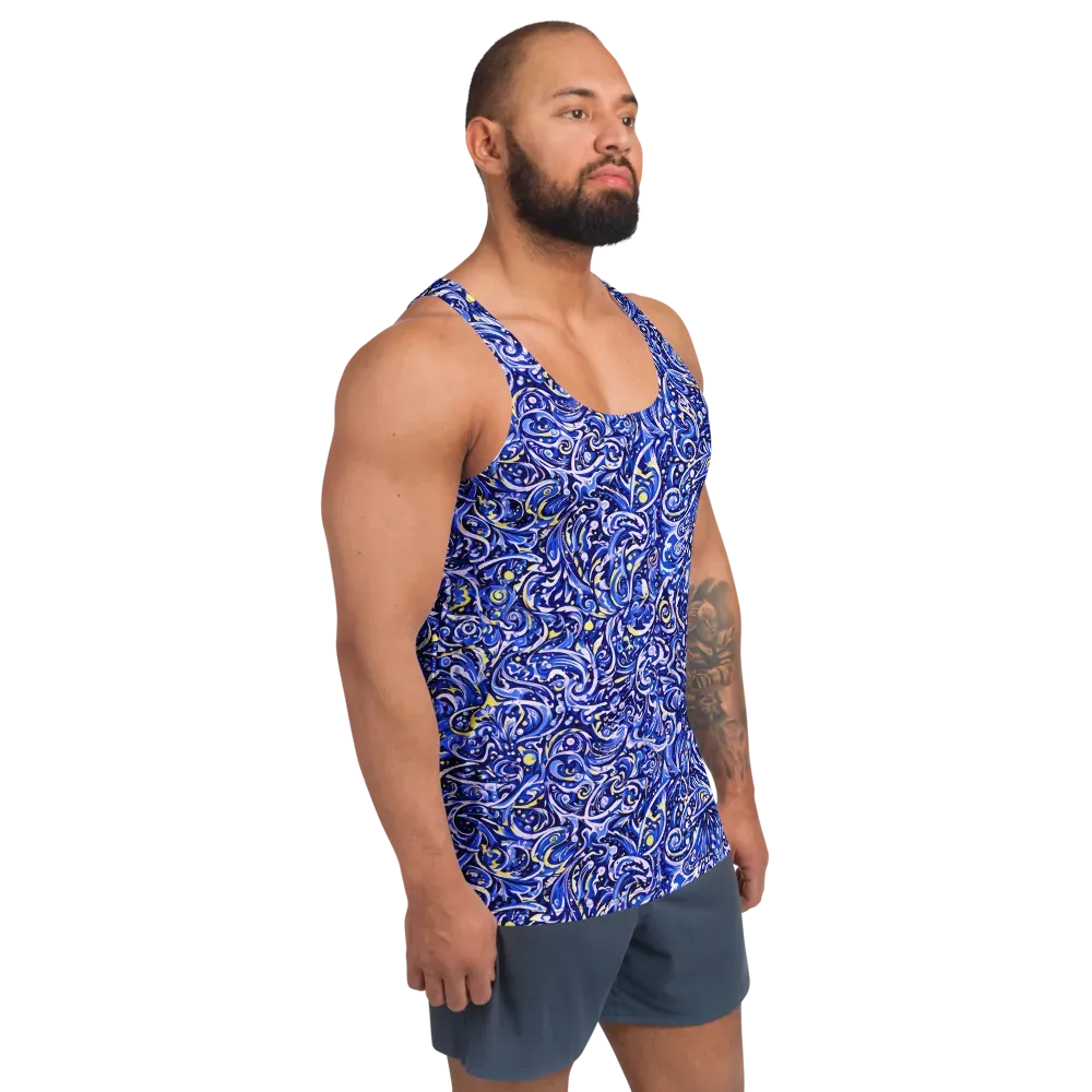 Cobalt Rapture on Men's Tank Top — Right Front