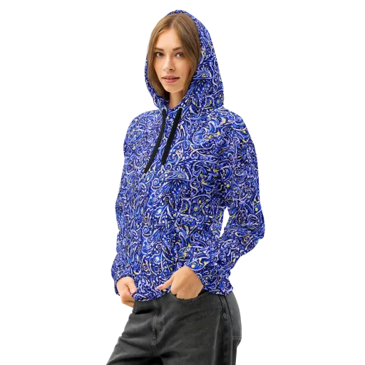 Cobalt Rapture on a Cotton Hoodie