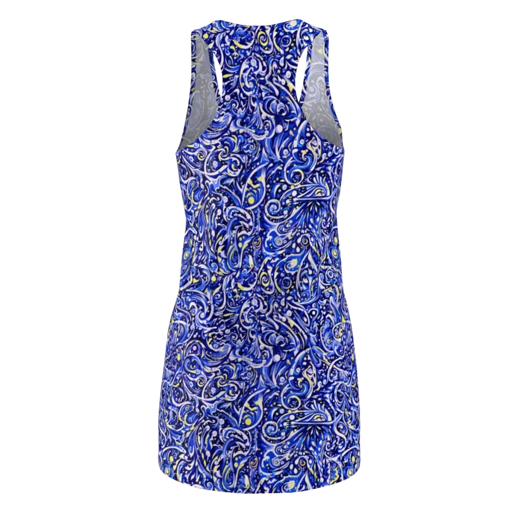 Cobalt Rapture on Racerback Dress — Back