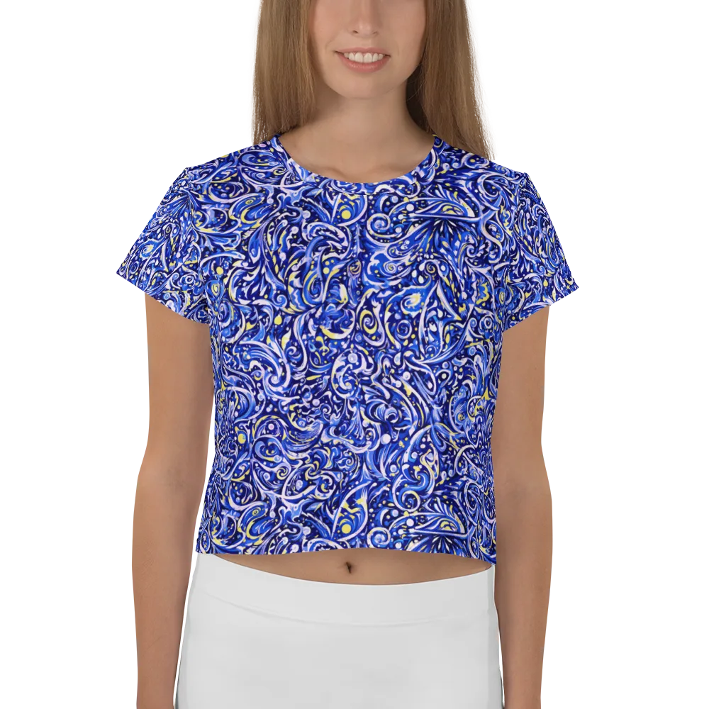 Cobalt Rapture on Crop Tee — Front