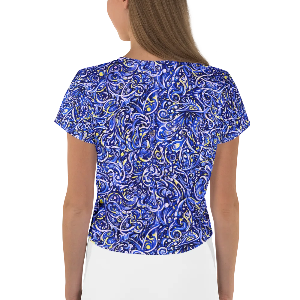 Cobalt Rapture on Crop Tee — Back
