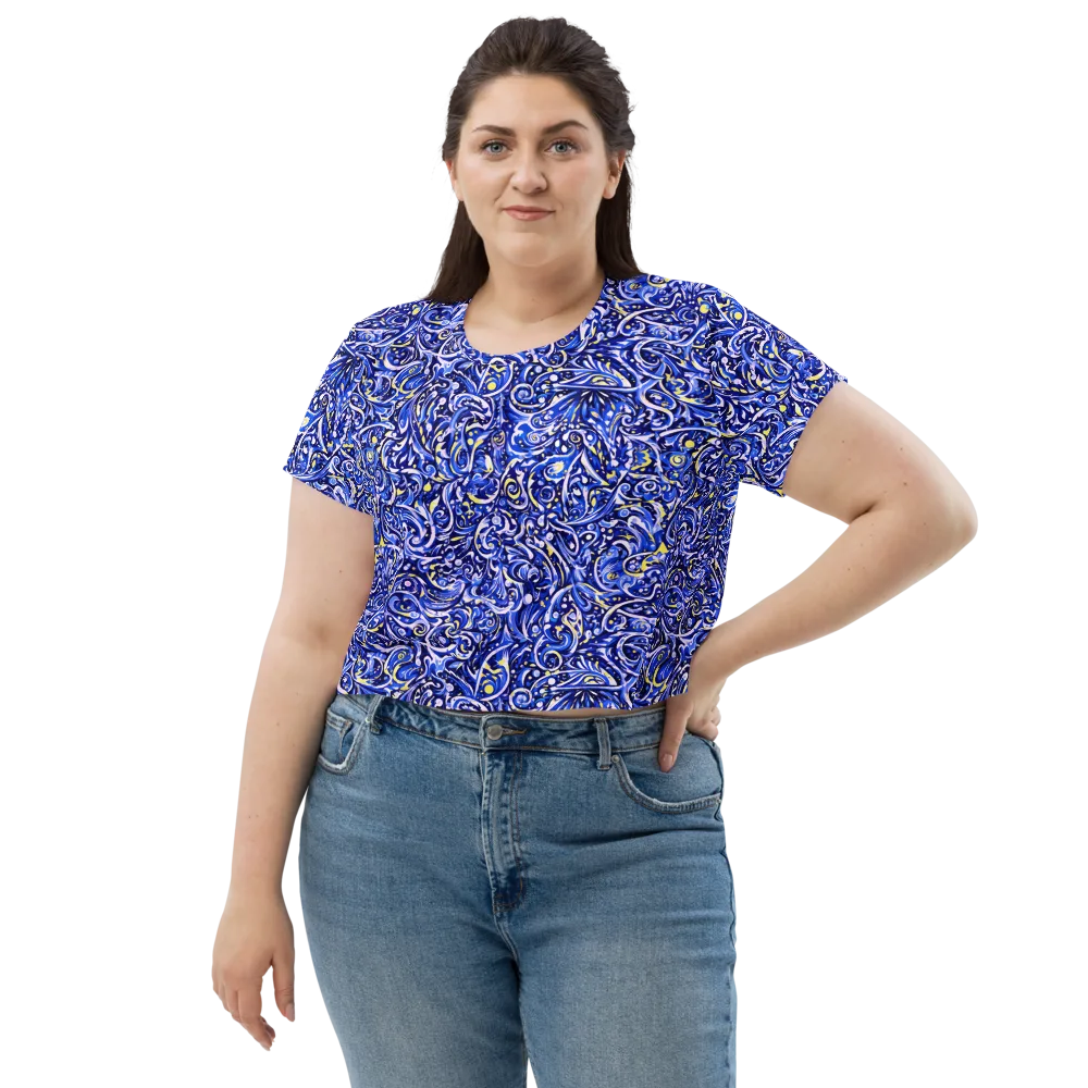 Cobalt Rapture on Crop Tee — Front