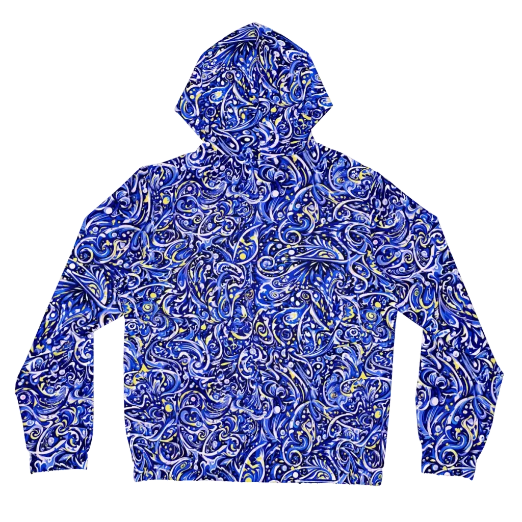 Cobalt Rapture on Women's Full-Zip Hoodie — Back