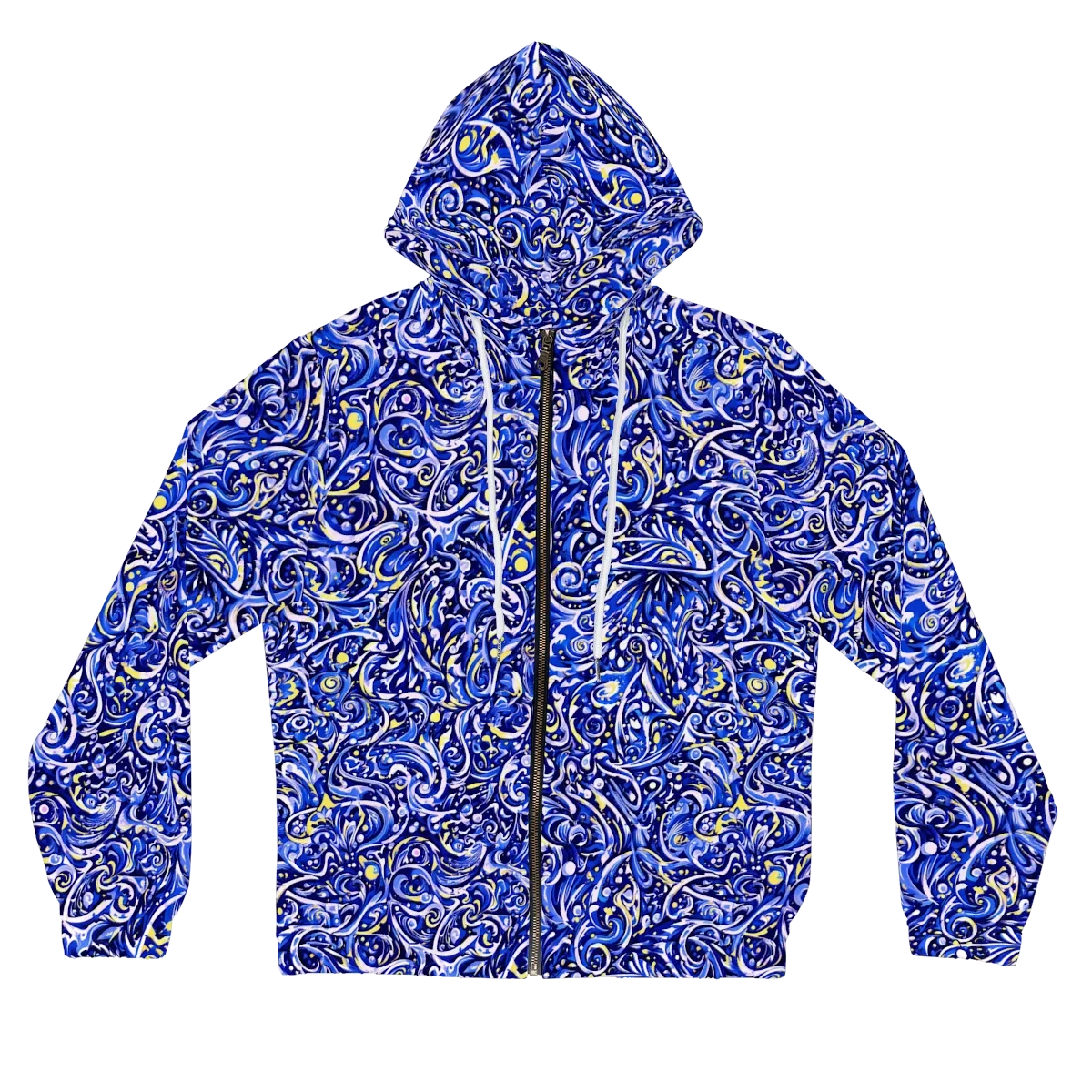 Cobalt Rapture on Women's Full-Zip Hoodie — Front