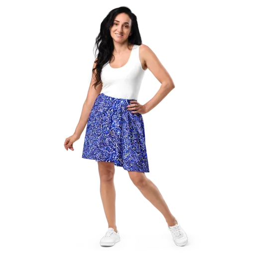 Cobalt Rapture on a Skater Skirt