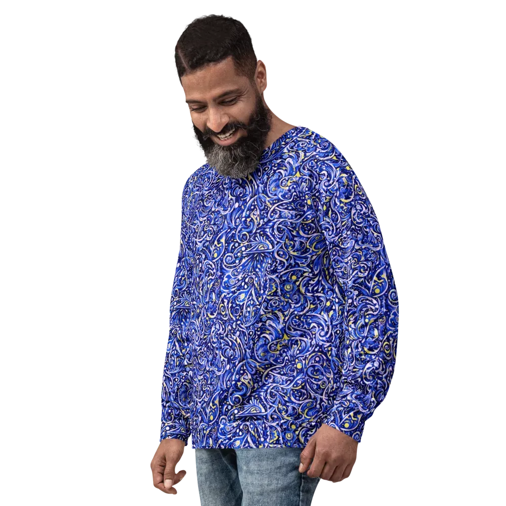 Cobalt Rapture on Sweatshirt — Left Front