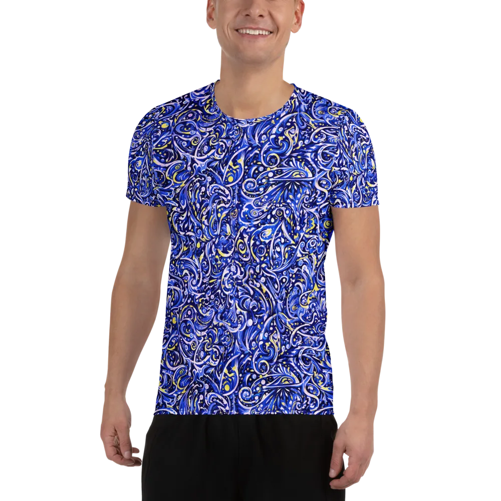 Cobalt Rapture on Men's Athletic T-Shirt — Front