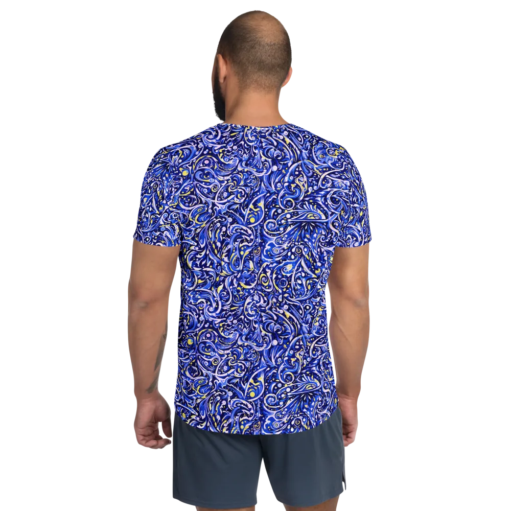 Cobalt Rapture on Men's Athletic T-Shirt — Back