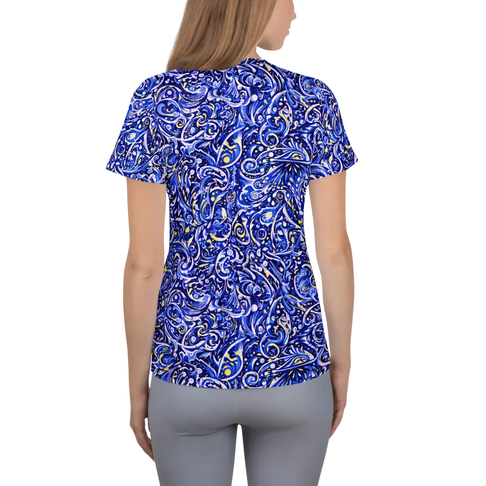 Cobalt Rapture on Women's Athletic T-Shirt — Back