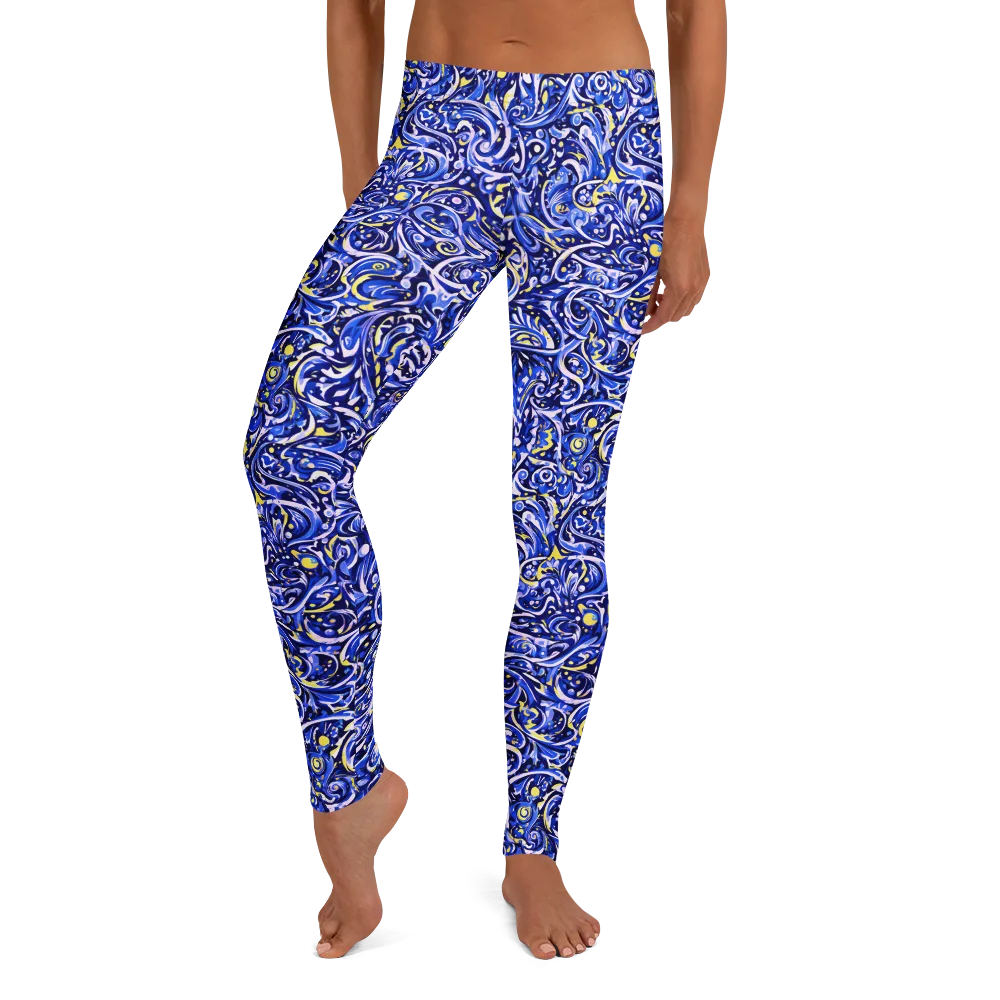 Cobalt Rapture on Leggings — Front