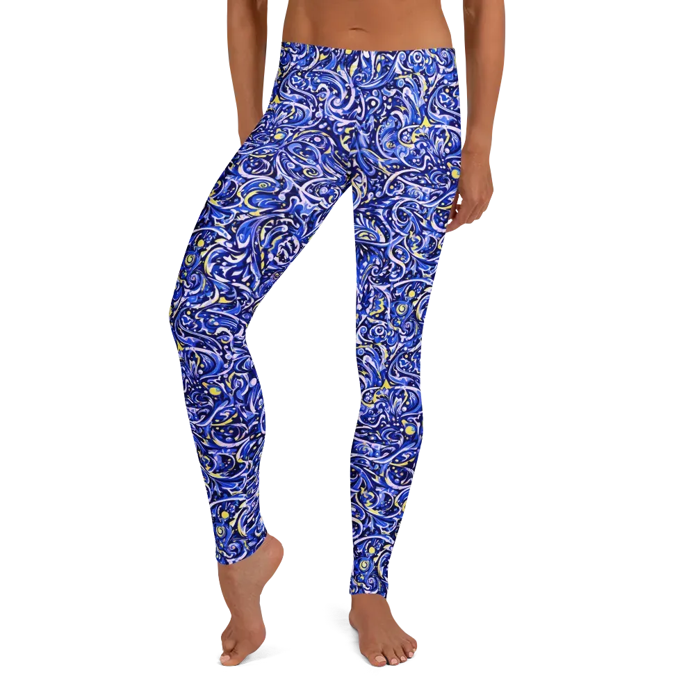 Cobalt Rapture on Leggings — Front