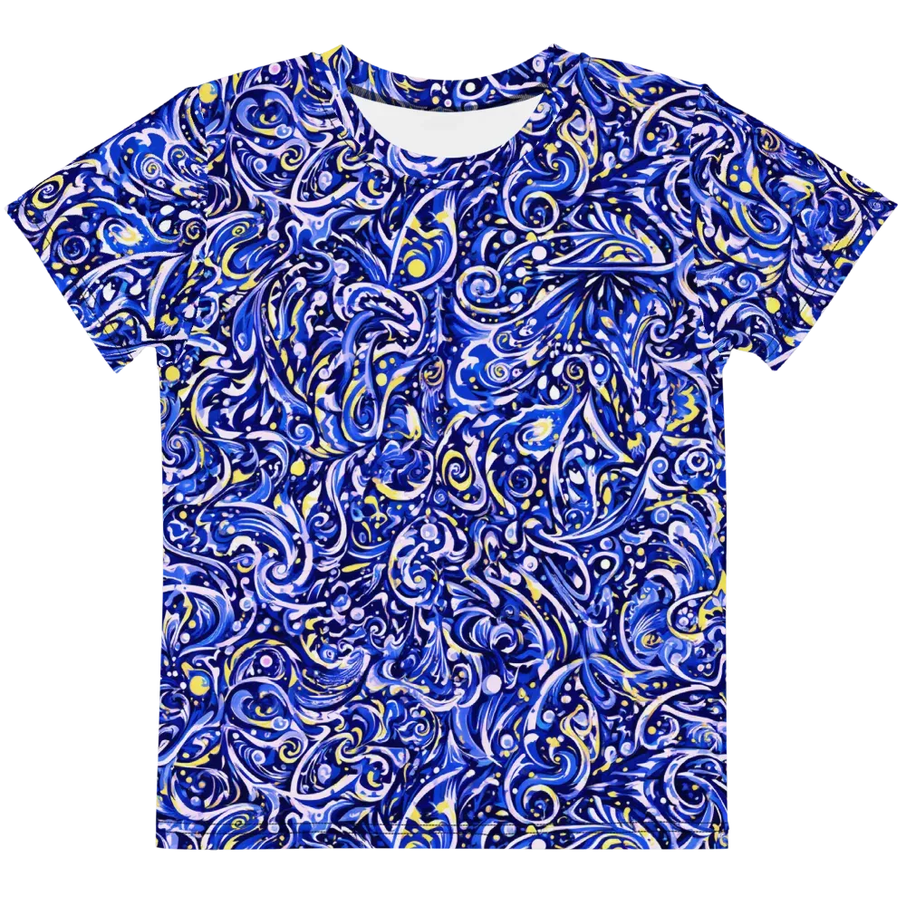 Cobalt Rapture on Kids Crew Neck T-Shirt — Front