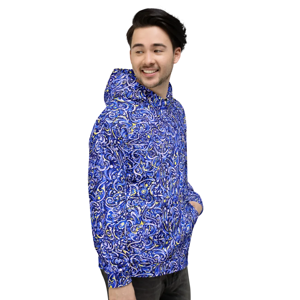 Cobalt Rapture on Hoodie — Right