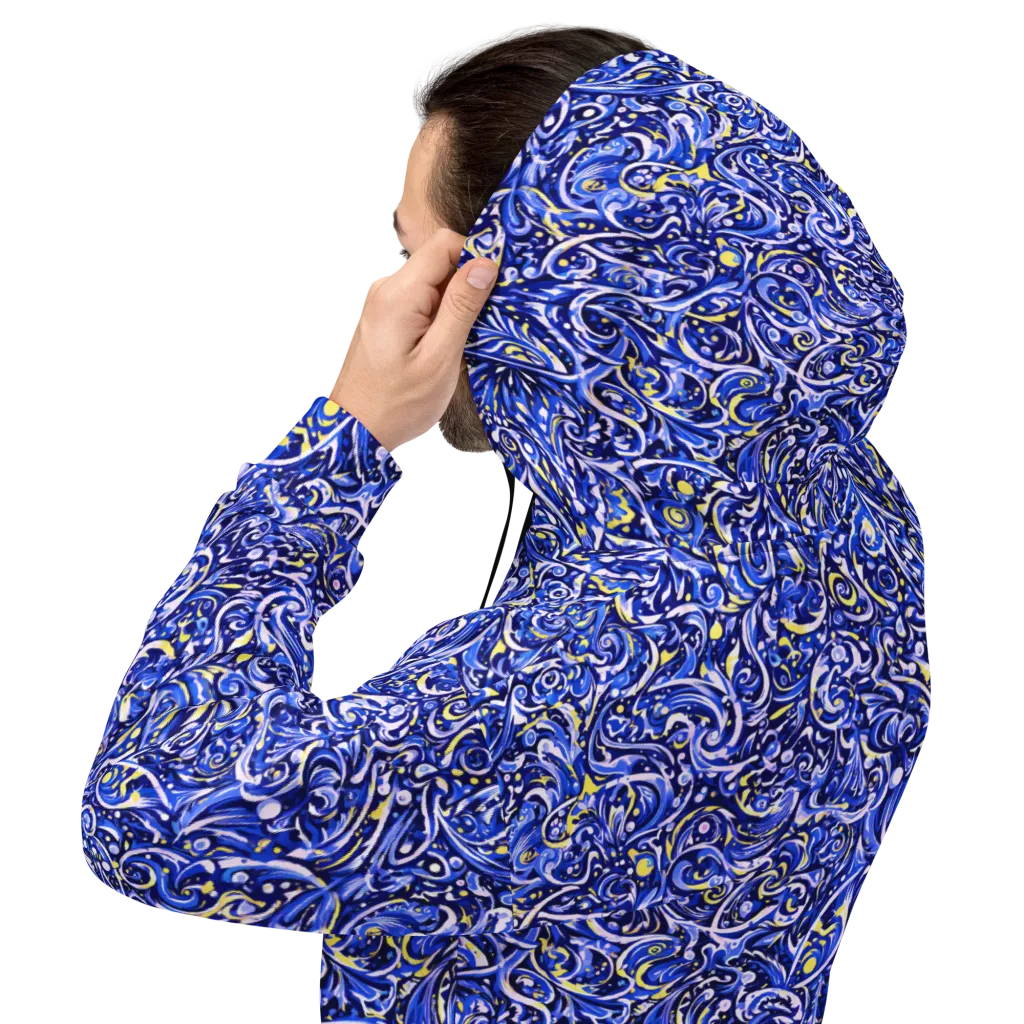 Cobalt Rapture on Hoodie — Back
