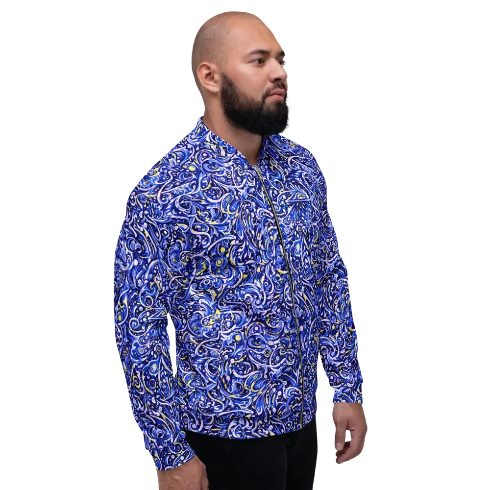 Cobalt Rapture on Bomber Jacket — Right