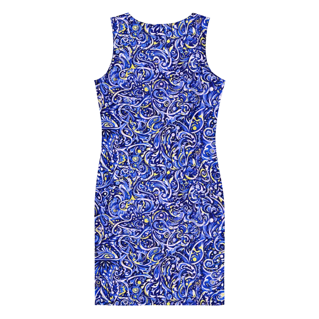 Cobalt Rapture on Bodycon Dress — Back