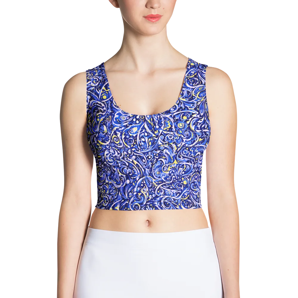 Cobalt Rapture on Crop Top — Front