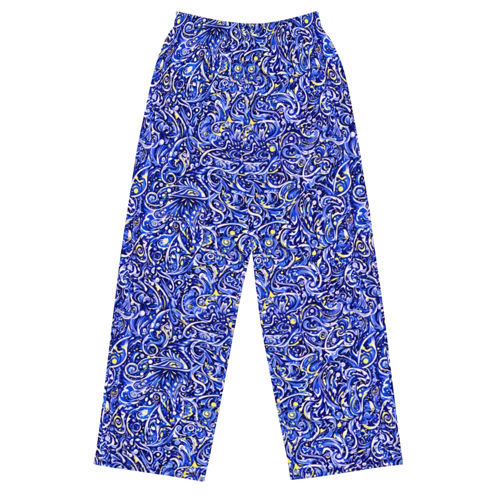 Cobalt Rapture on Wide-Leg Pants — Front