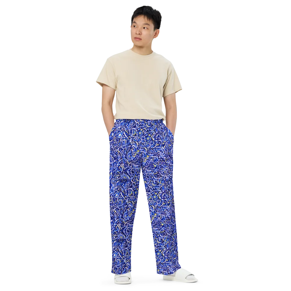 Cobalt Rapture on Wide-Leg Pants — Front