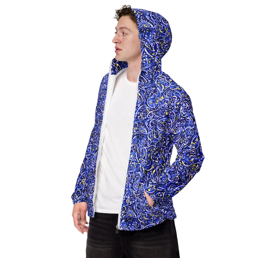 Cobalt Rapture on Men's Windbreaker — Left Front