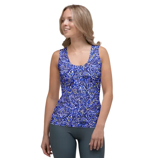 Cobalt Rapture on a Women's Tank Top
