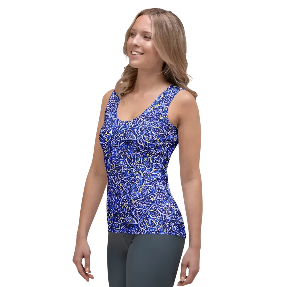 Cobalt Rapture on Women's Tank Top — Left Front