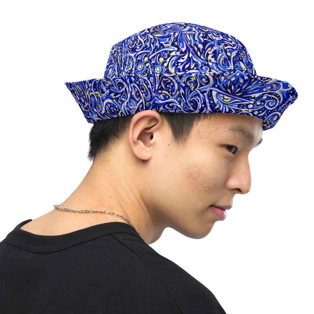 Cobalt Rapture on Reversible Bucket Hat — Right Outside