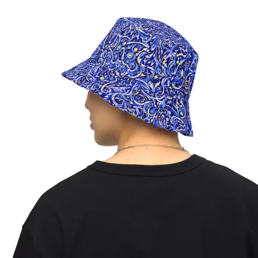Cobalt Rapture on a Reversible Bucket Hat
