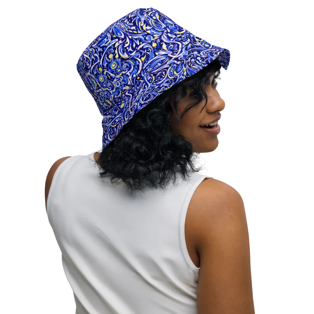 Cobalt Rapture on Reversible Bucket Hat — Right Outside