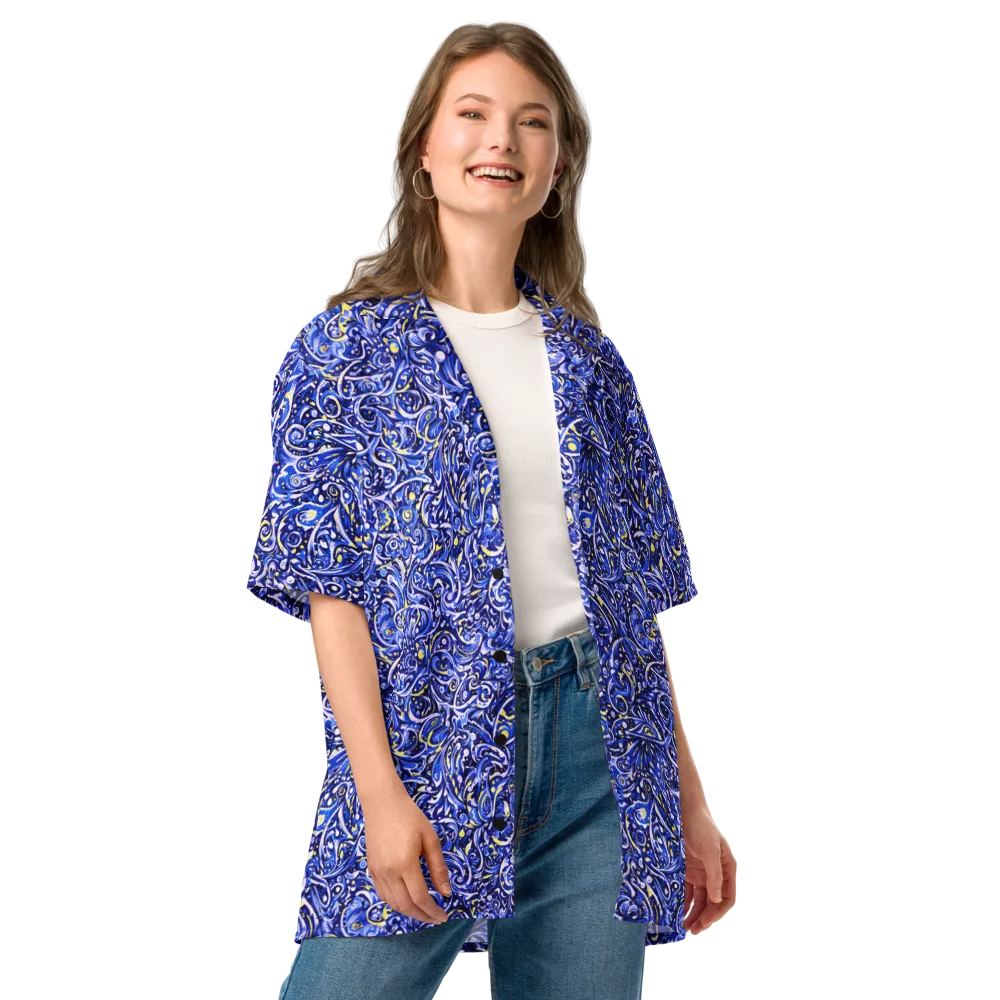 Cobalt Rapture on Button Shirt — Front