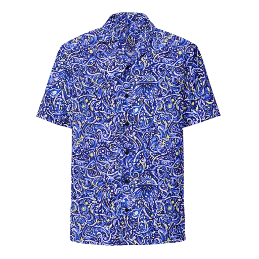 Cobalt Rapture on a Button Shirt