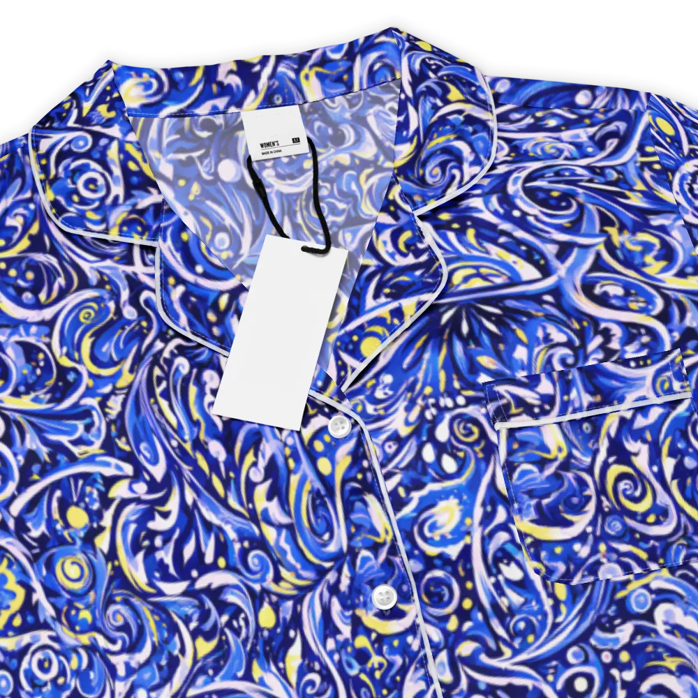 Cobalt Rapture on Women's Short Sleeve Pajama Top — Product details