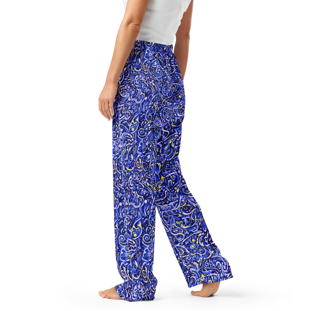 Cobalt Rapture on Women's Pajama Pants — Left