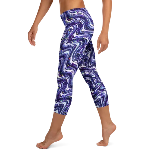 Astral Marbling on a Capri Leggings