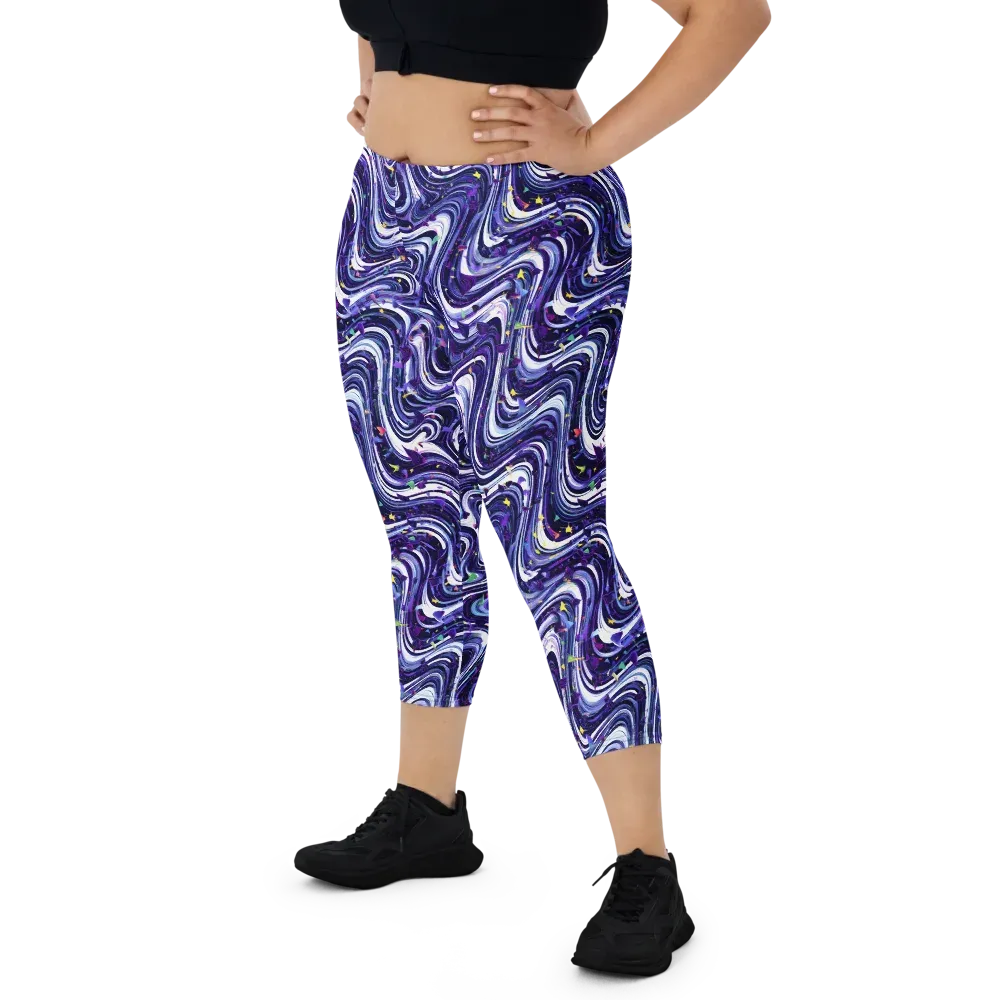 Astral Marbling on Capri Leggings — Front