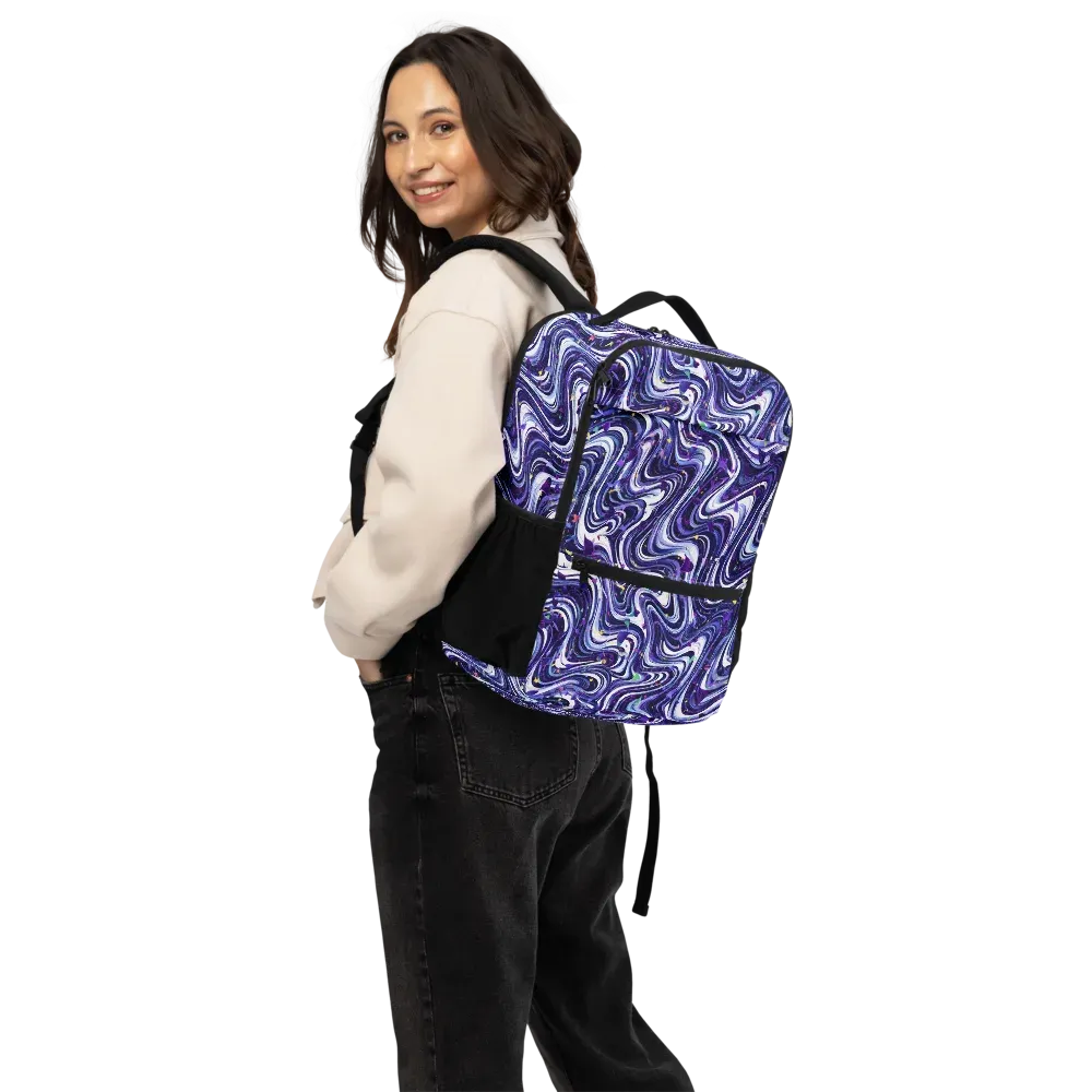 Astral Marbling on Utility Backpack — Back