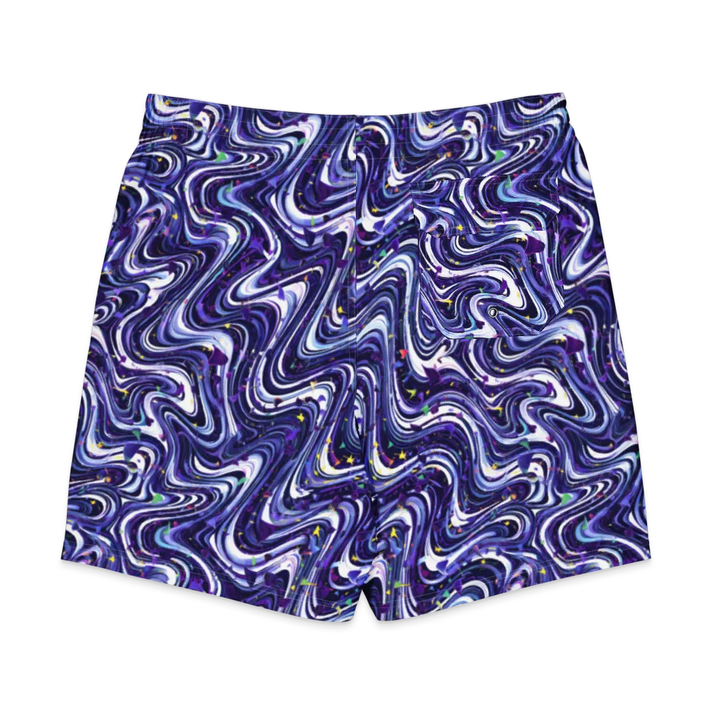 Astral Marbling on Men's Board Shorts — Back