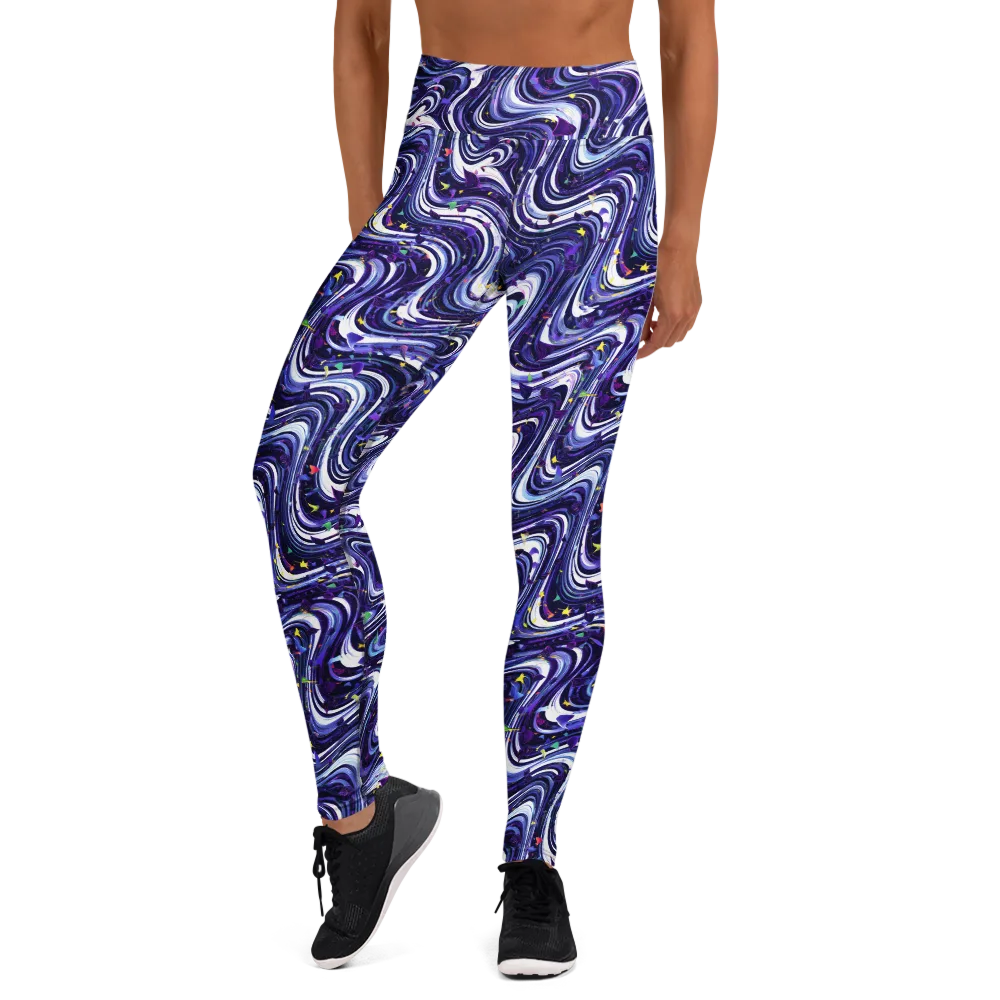 Astral Marbling on Yoga Leggings — Front